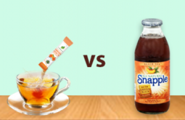 Compare lecharm tea with sugary drink